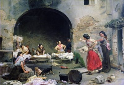Disputing Washerwomen, 1871 od Jose-Jimenes Aranda